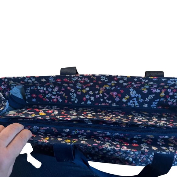 Vera Bradley XL Zippered Tote‎ Bag Padded Laptop Floral Double Pockets 22X14X7 - Picture 4 of 9
